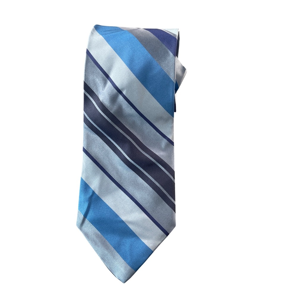 Joseph‎ Abboud Necktie Mens Silk Striped Blue Gray Italian Made Business